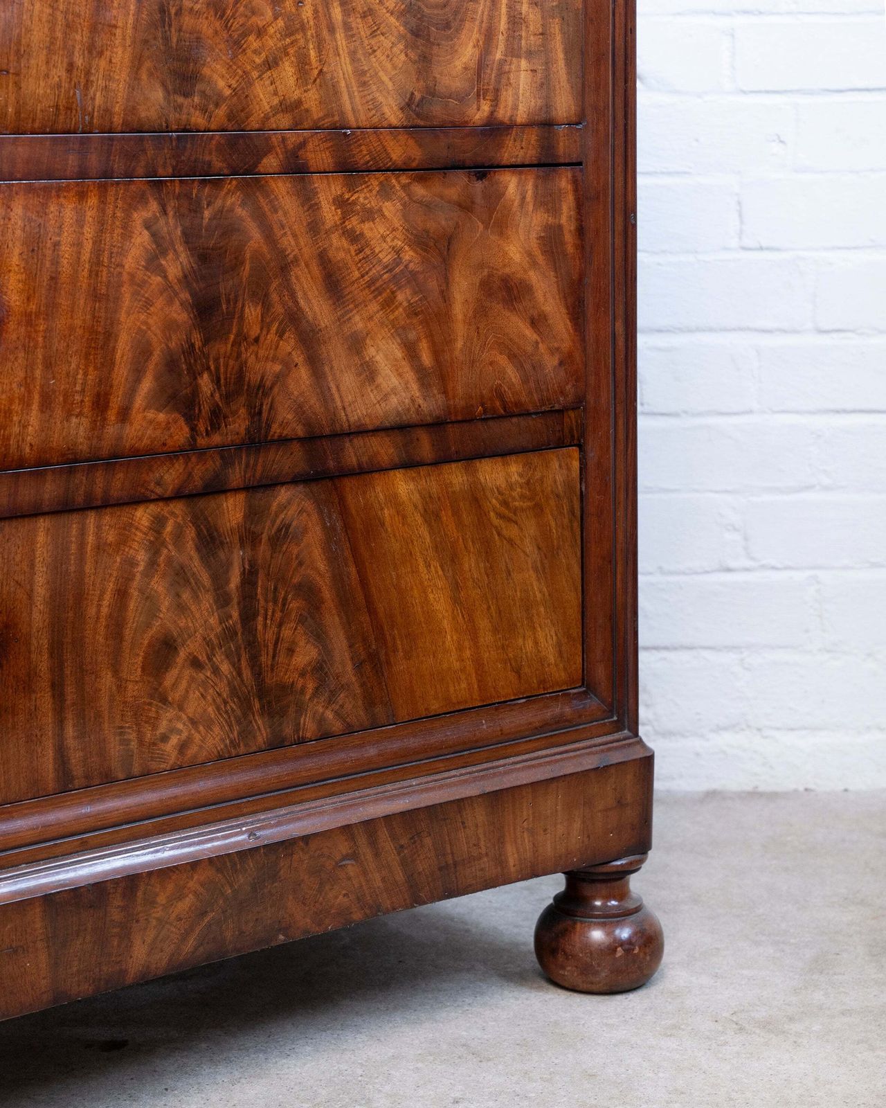 19th Century (Louis Philippe) Flame Mahogany Drawers photo 1150.0