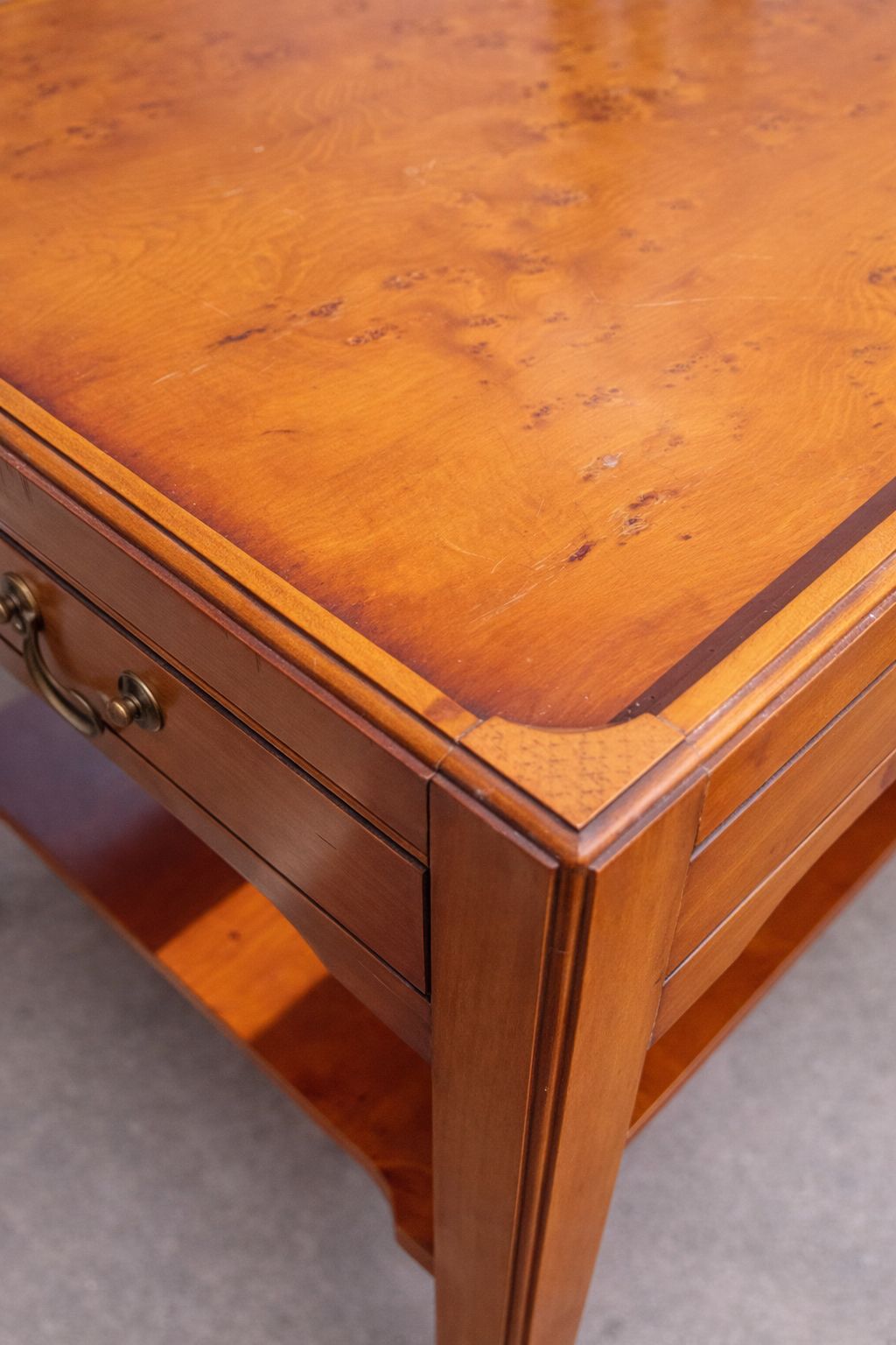 Pair Of English Yew Wood Bedside Tables By Reprodux (Bevan Funnell), C.1980s–199 photo buy