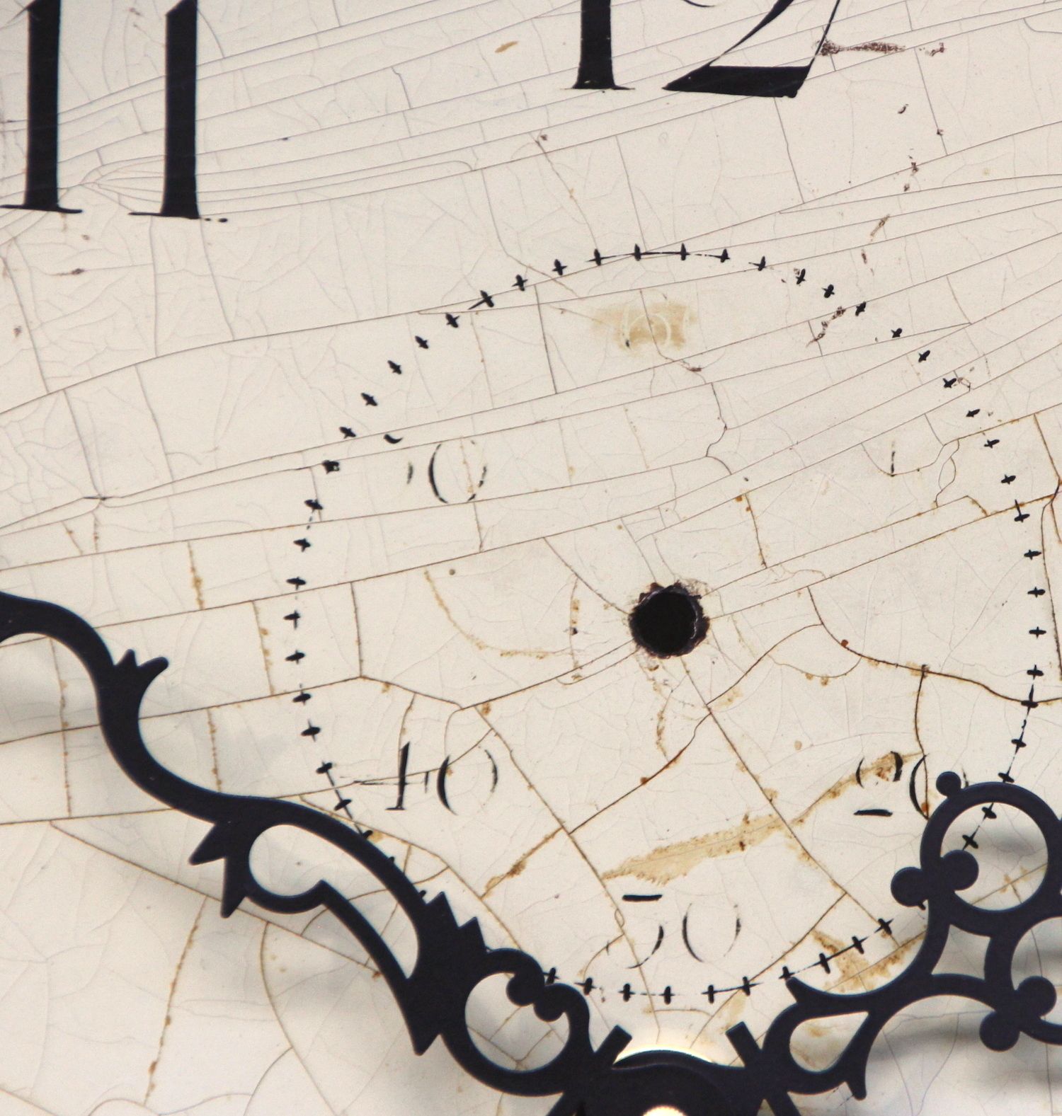 155.0 Original 18th Century Iron Grandfather/Longcase Clock Dial. Fully Guaranteed. London Timepiece photo