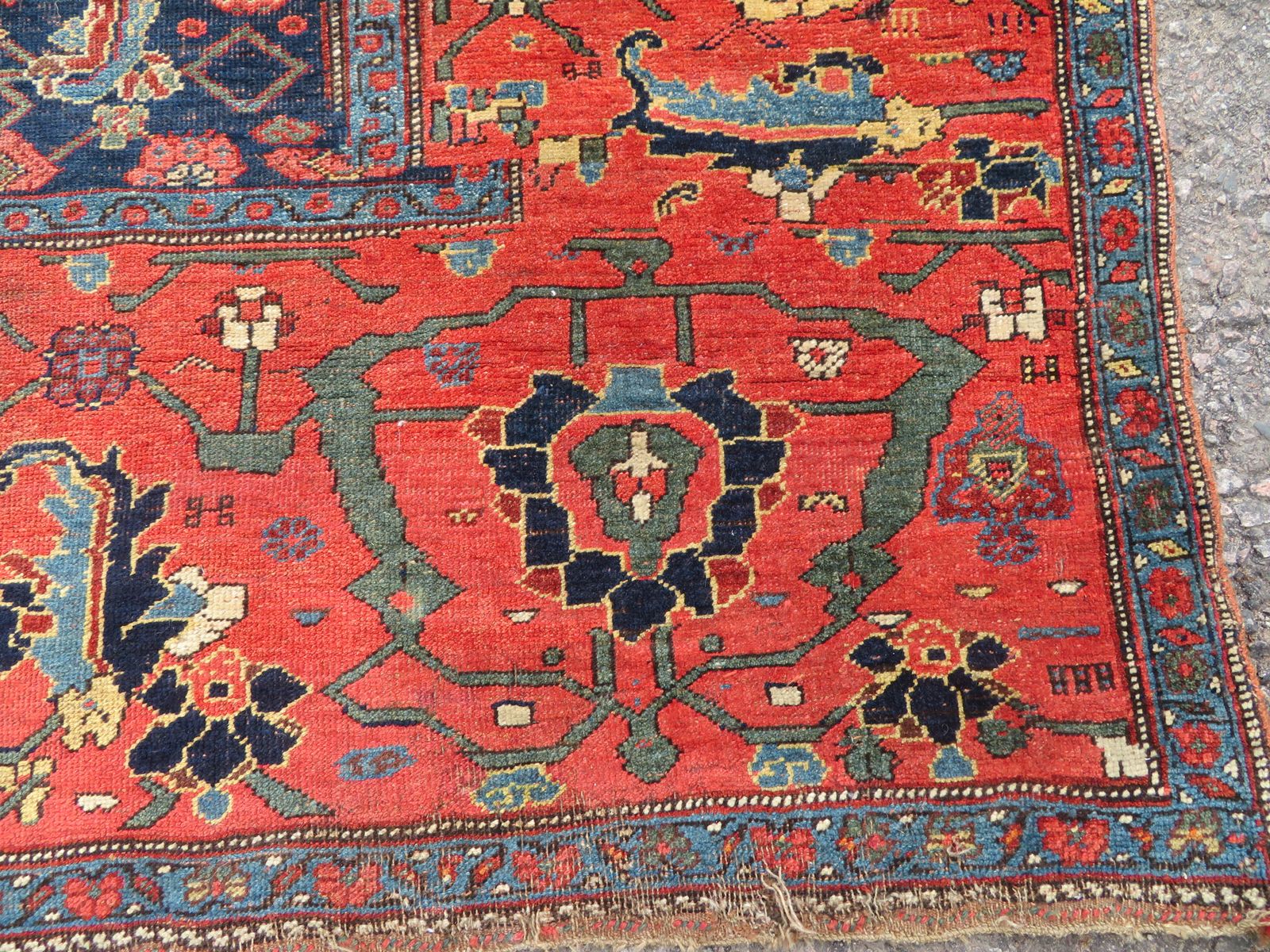 photo furniture Antique Kurdish Kelleh Carpet. 536cm X 234cm.