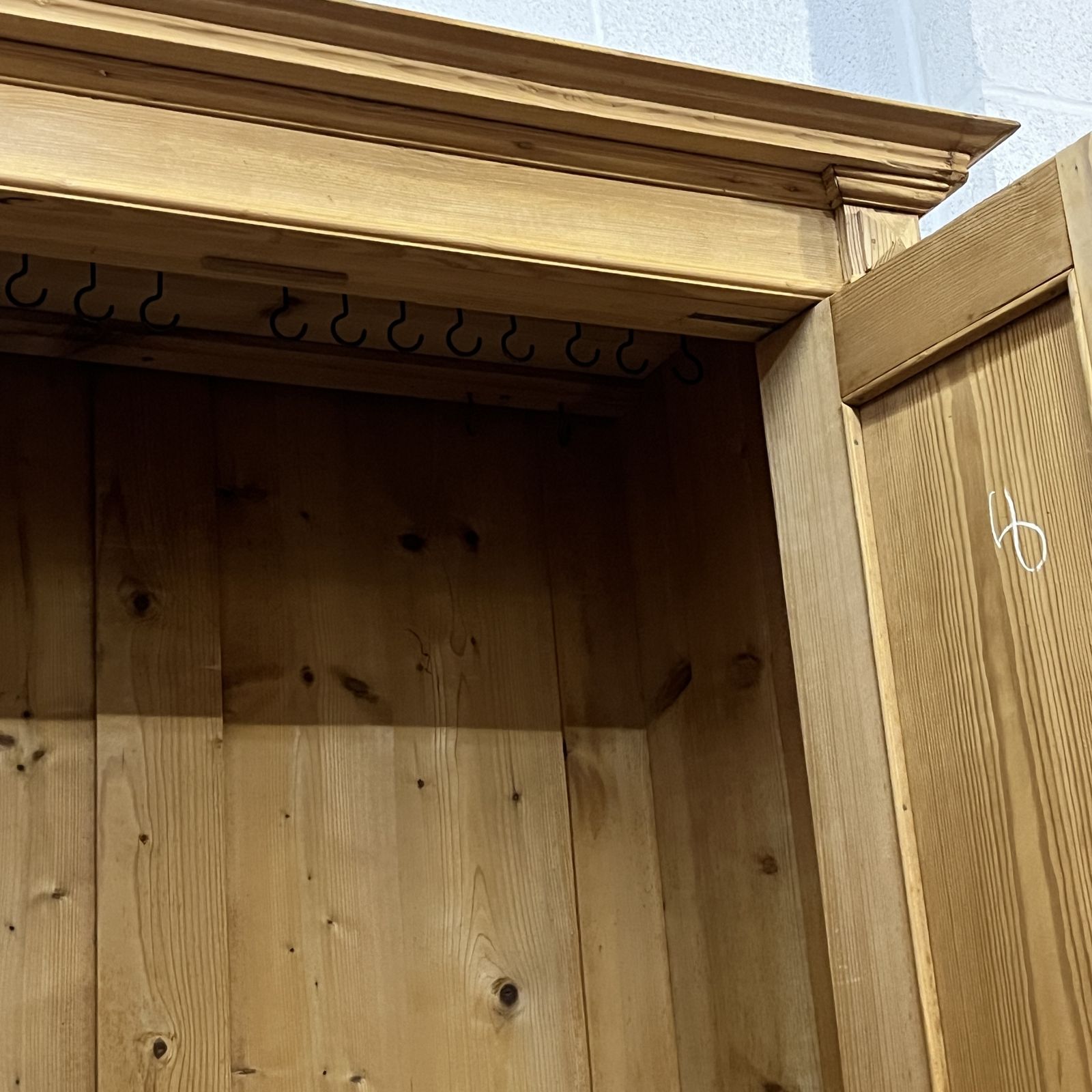 photo for sale Small Antique Pine Wardrobe With Bottom Drawer
