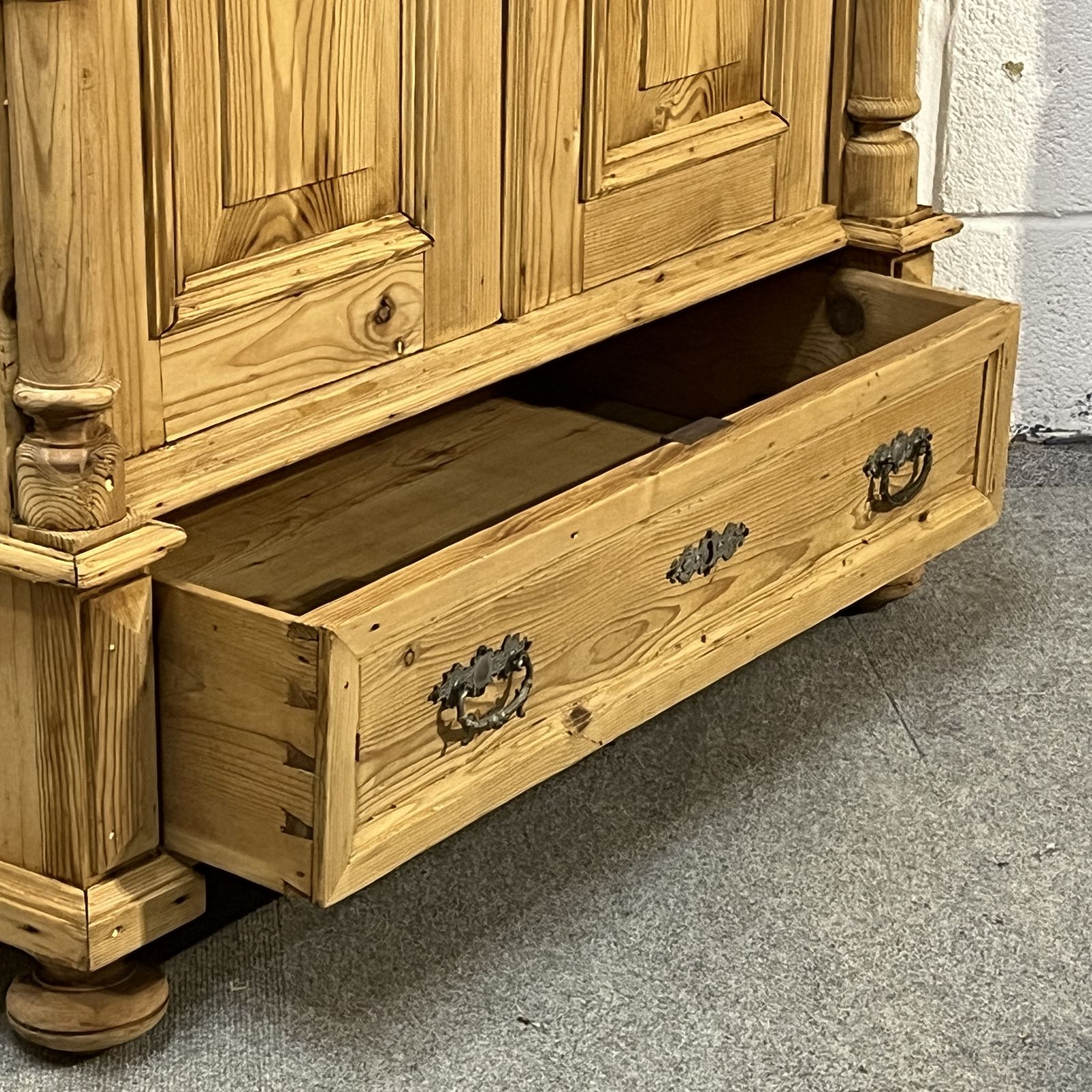 Small Antique Pine Wardrobe With Bottom Drawer photo buy