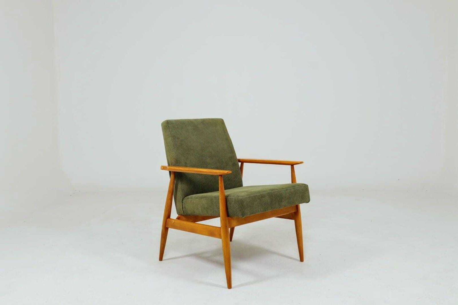 Lounge Chair Vintage Green Corduroy Vintage Design photo buy