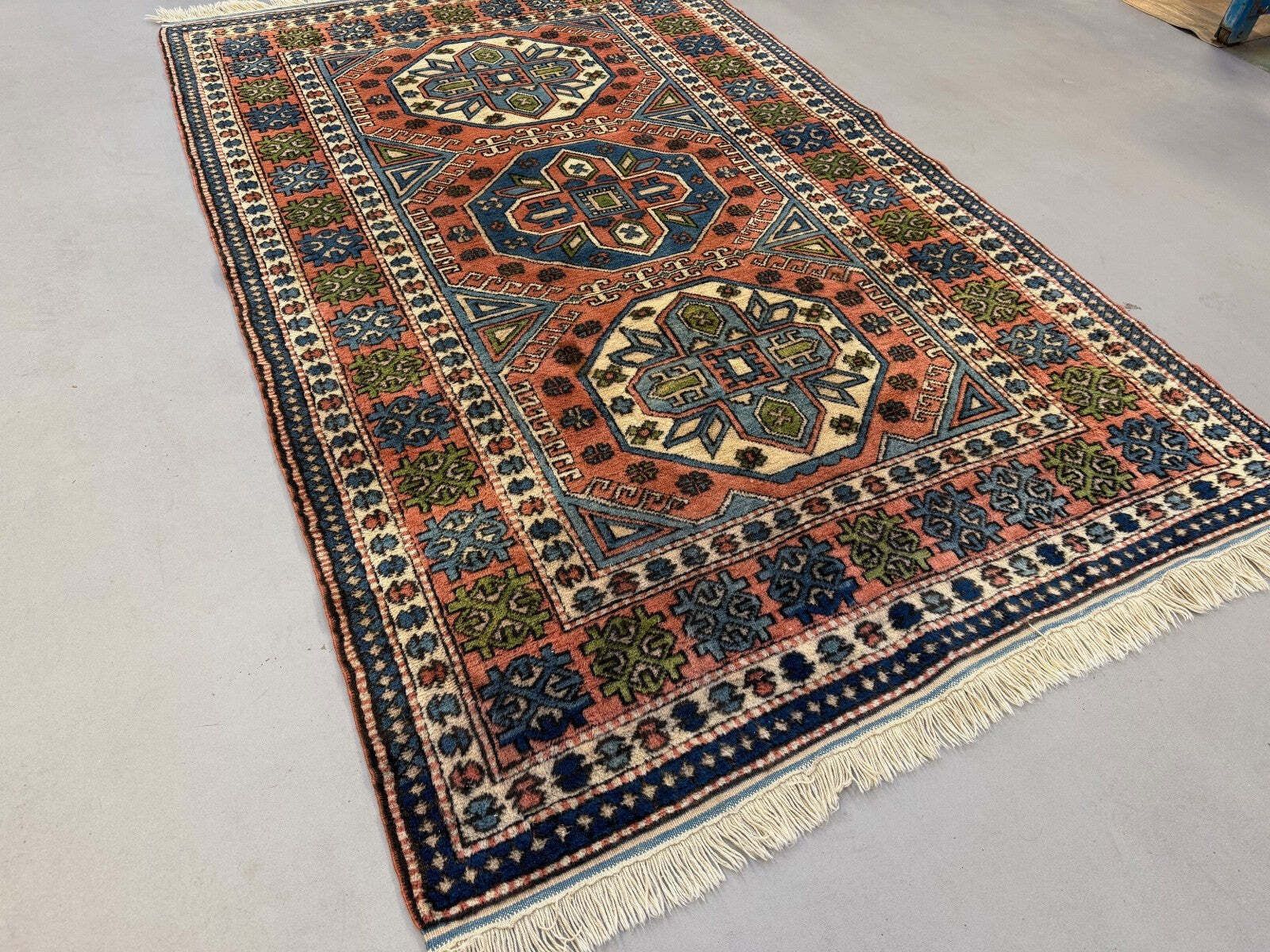 Turkish Kazak Rug 270x166 Cm Vintage Carpet, Tribal Handwoven Large 2526 photo vinterior