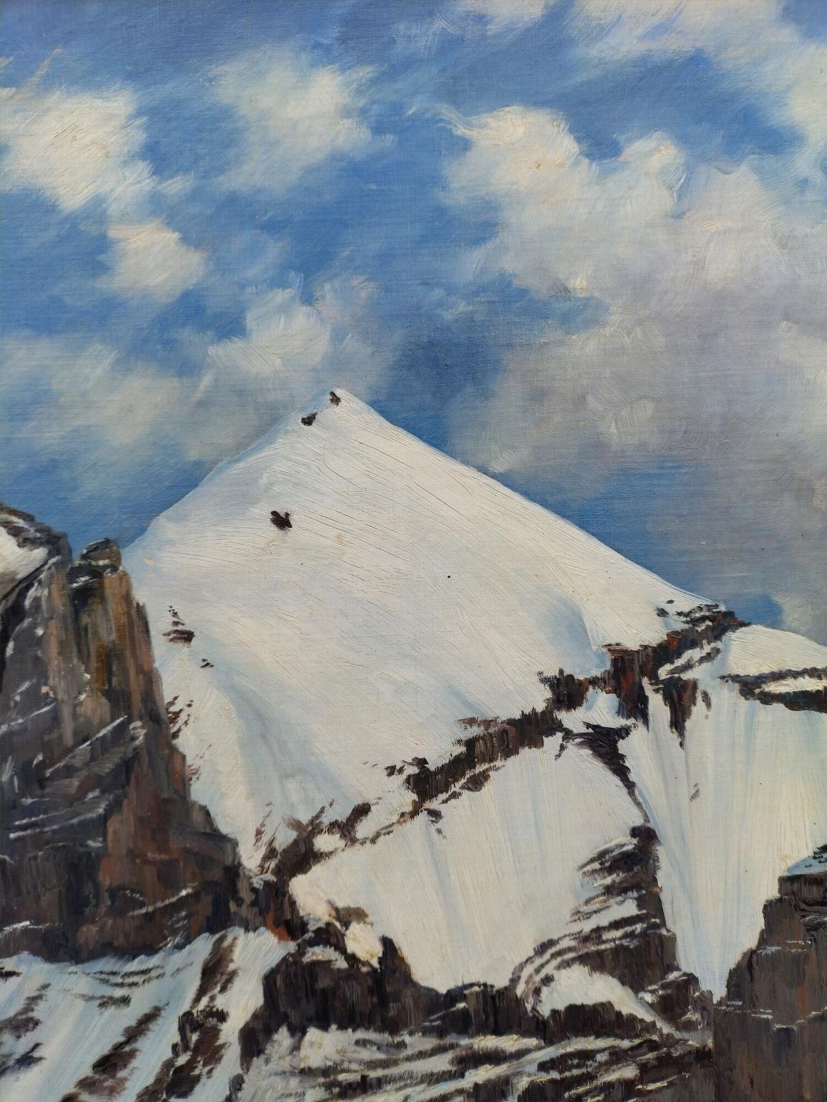 Mont Blanc – Fritz Ruppert Oil On Canvas photo for sale