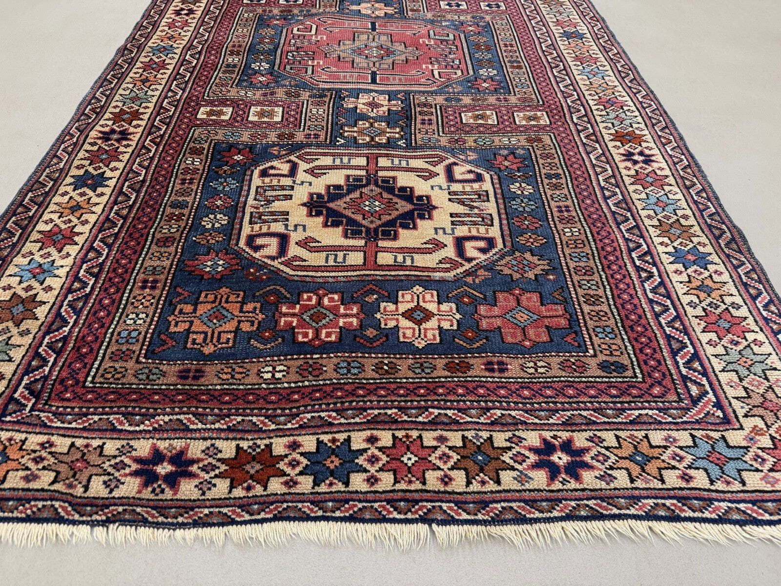 photo furniture Antique Caucasian Rug 215x126 Cm Lesghi Star Tribal Kazak Rug Large 2522