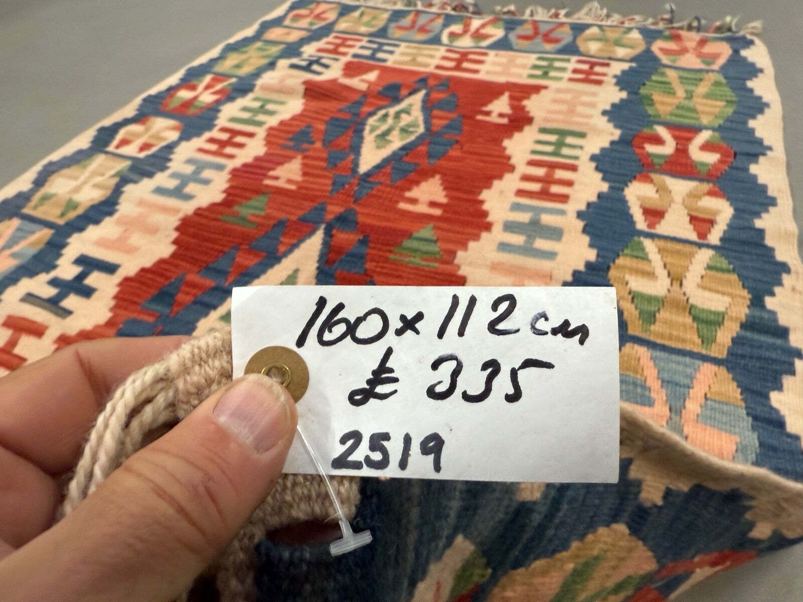 Textiles Large Vintage Turkish Kilim Rug 160x112 Cm Wool Kelim Medium 2519 photo