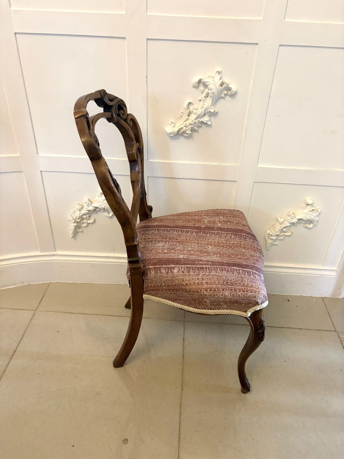 Antique 19th Century Carved Walnut Balloon Back Dining Chairs Set Of Four photo for sale