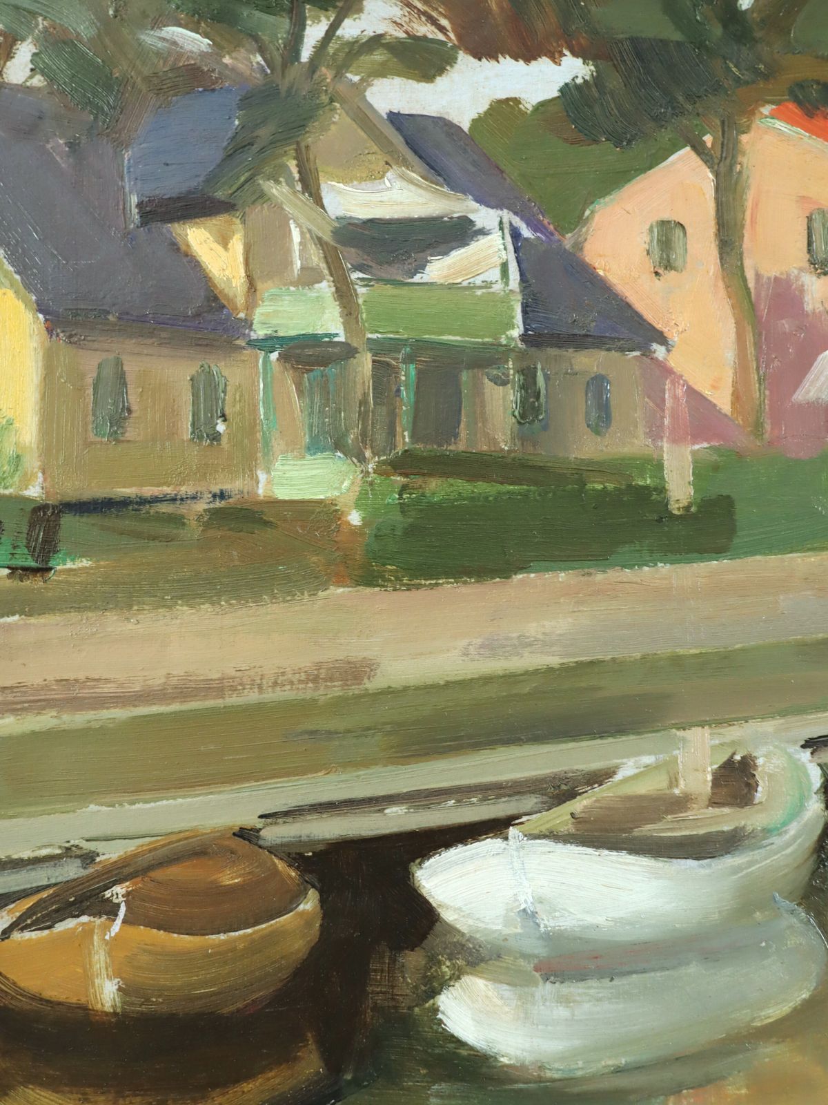 photo for sale Houses By The Canal Oil Painting