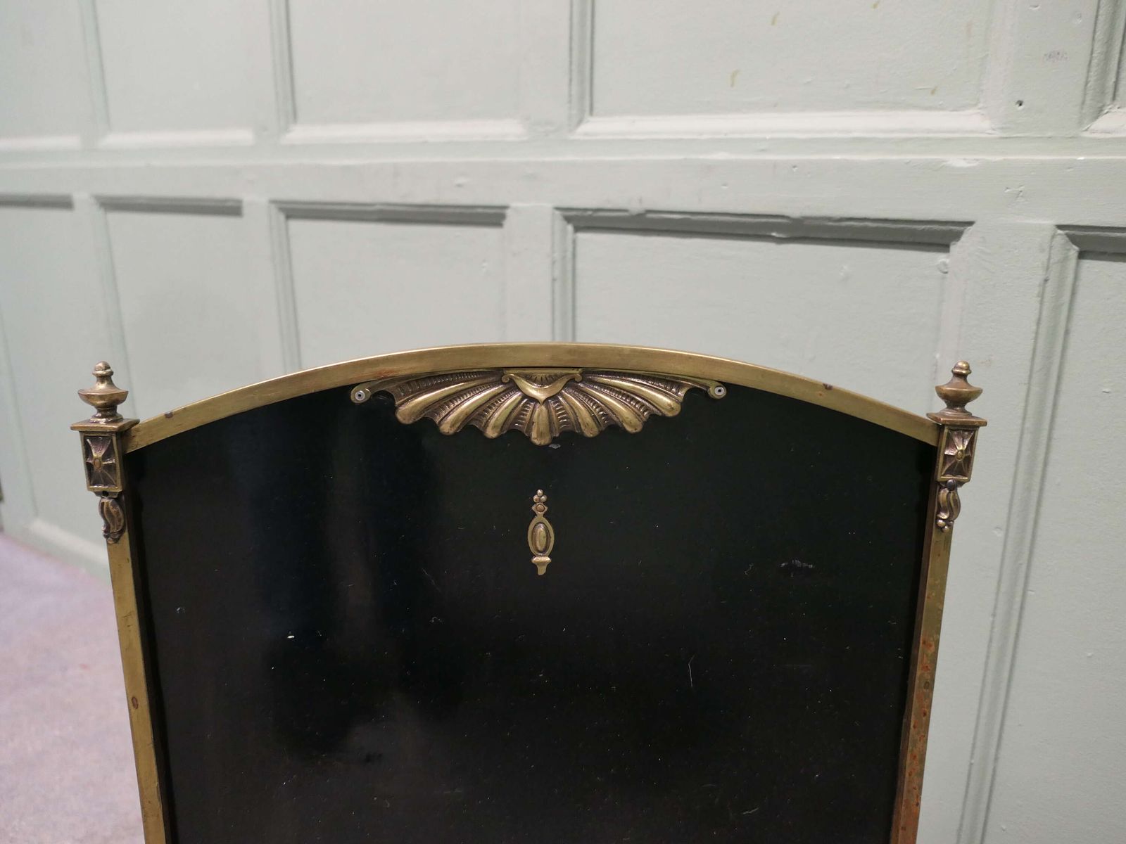 Art Deco Style Brass And Black Fire Screen This Is A Charming Screen photo 414.0