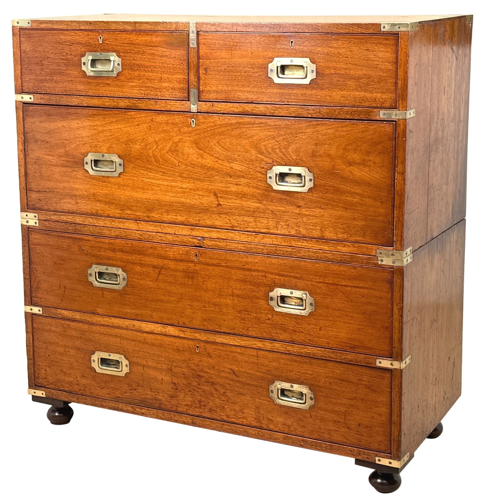 Camphor Wood 19th Century Military Campaign Chest Of Drawers (England, Circa 1860)