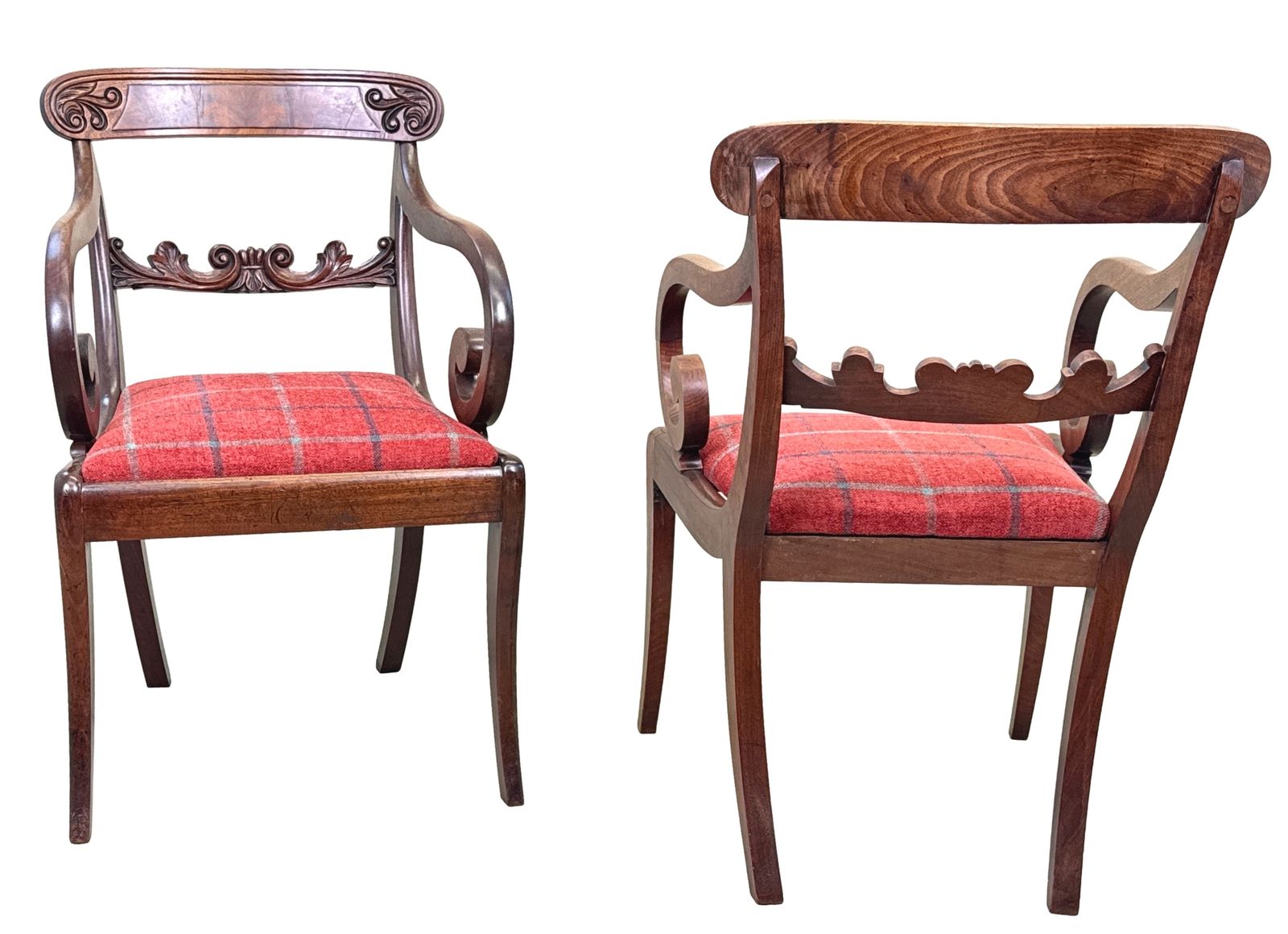 Pair Of Large Regency Mahogany Carver Armchairs (England, Circa 1820) photo furniture