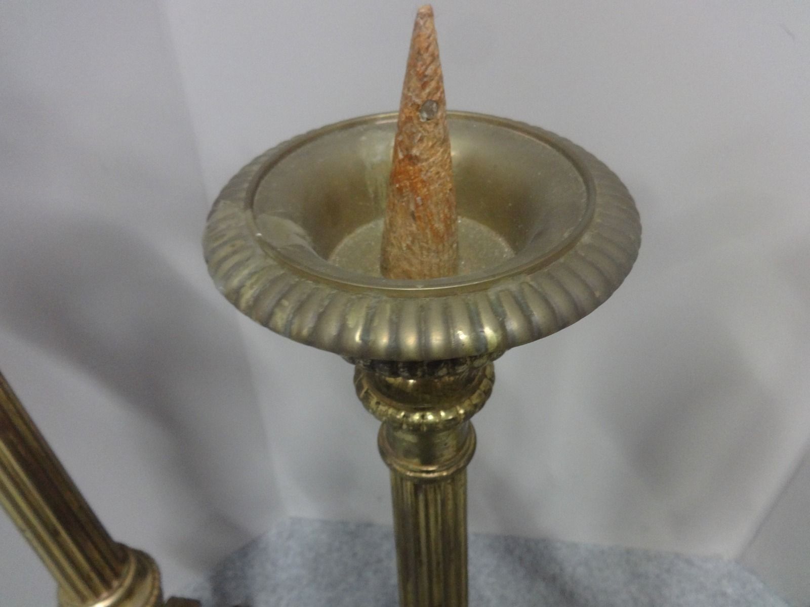 Rare Set Of Four French Brass Church Candlesticks photo 795.0