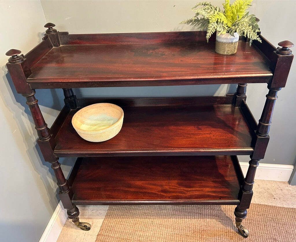 Antique Mahogany Three Tier Shelving photo 180.0