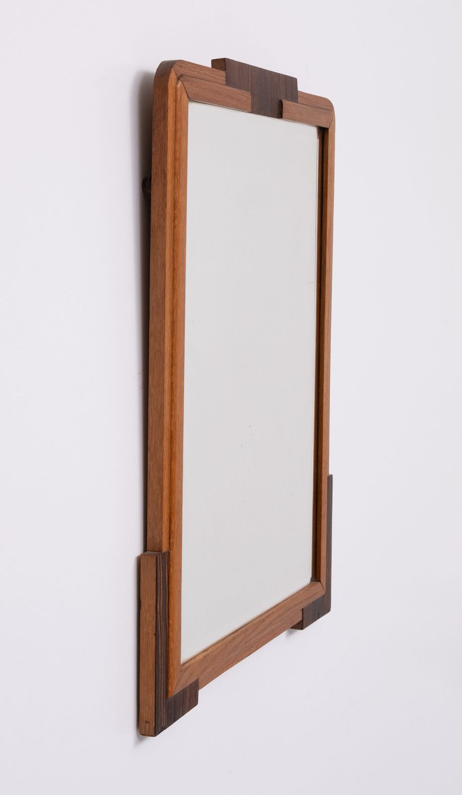 Nederlandse Art Deco Wandspiegel, Eikenhouten Lijst, Amsterdamse School, Jaren 1920 photo furniture