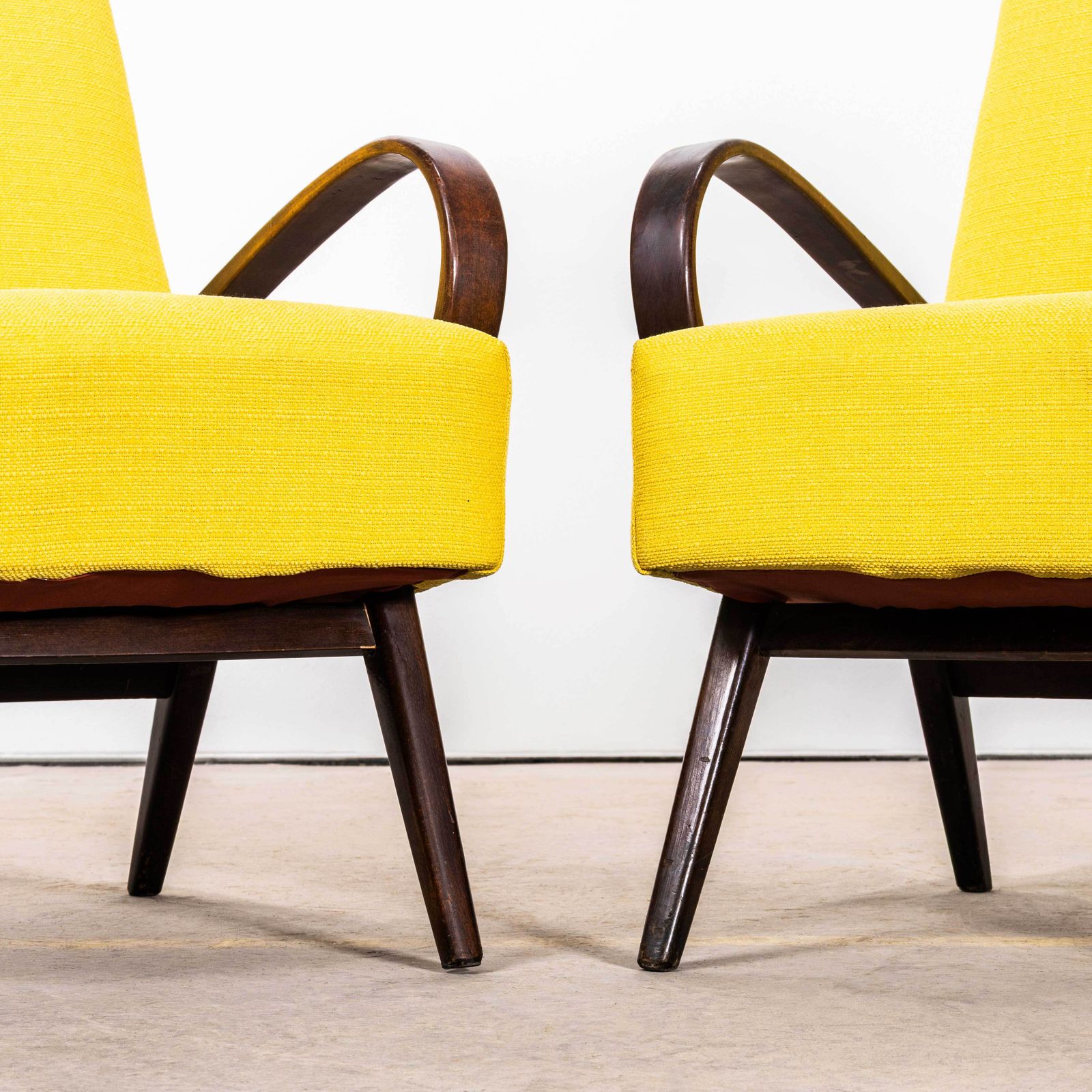 1950’s Jaroslav Smidek Original Re Upholstered Armchairs In Mustard photo 395.0