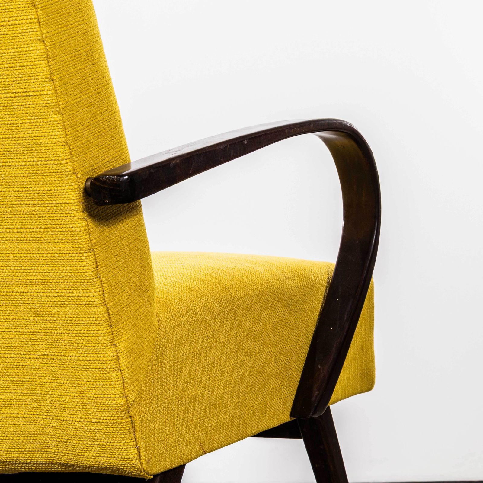 1950’s Jaroslav Smidek Original Re Upholstered Armchairs In Mustard photo buy