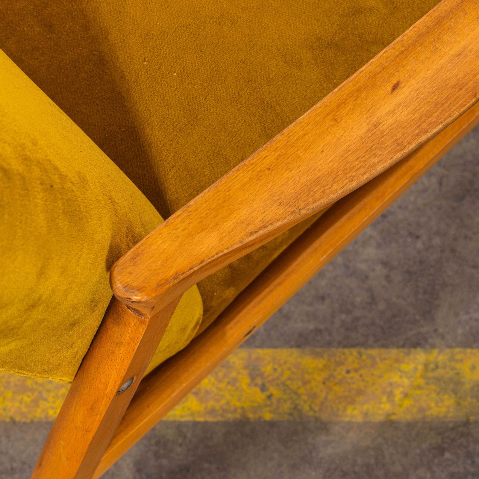 1950’s Jaroslav Smidek Original Re Upholstered Armchairs In Mustard photo vinterior