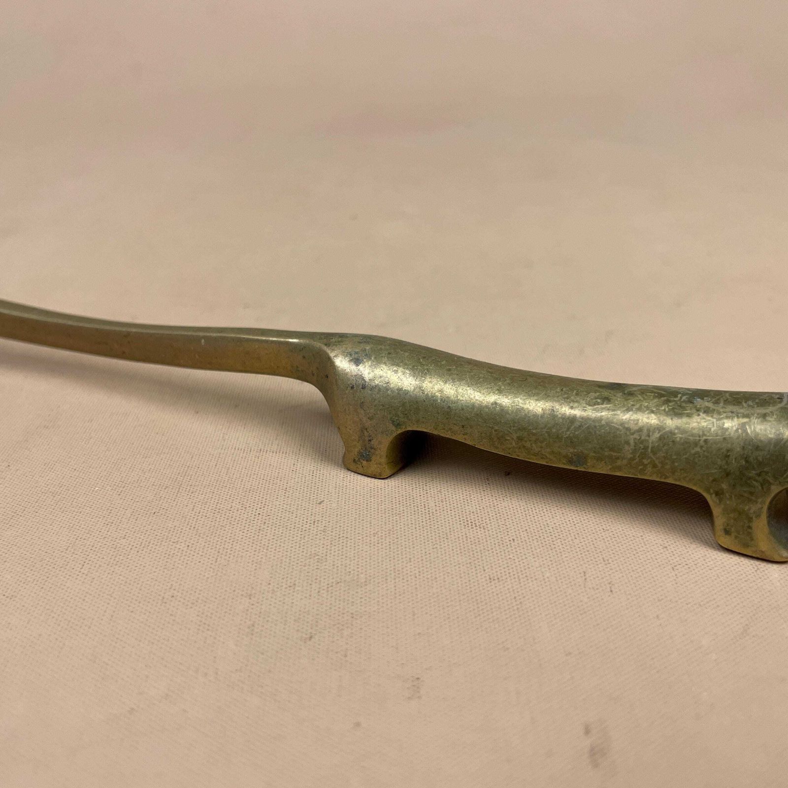 Mid Century Dachshund Letter Opener Metal Sausage Dog Walter Bosse Brass Gold Sculpture Ornament 1960's Stationary Collectable Desk Top photo Home Decor