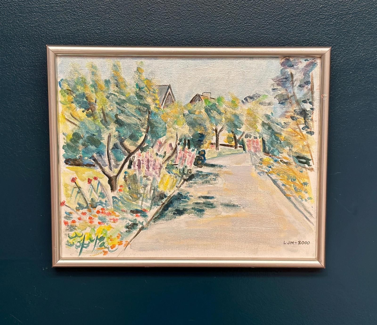 Original Swedish Oil On Canvas – “Landscape” By Lena Jenny Malmajo – Dated 2000 – Vintage & Framed – 46 × 37 Cm (18.1" × 14.6") photo buy