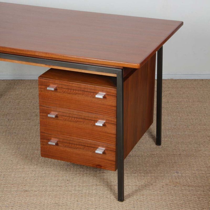 Vintage Wooden And Metal Desk Dating From The 1960s photo furniture