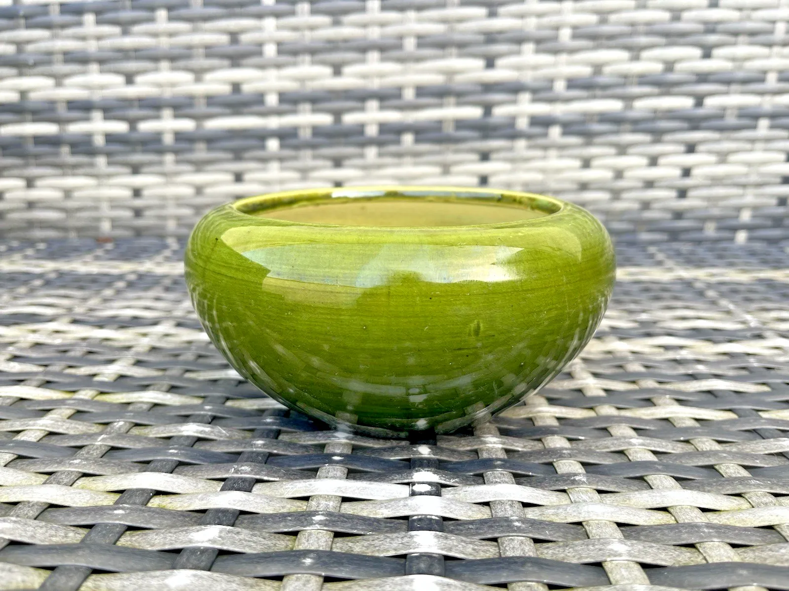 Small Antique Art Nouveau Green Bretby Pottery Squat Vase Planter Plant Pot 1644 photo Garden Decor