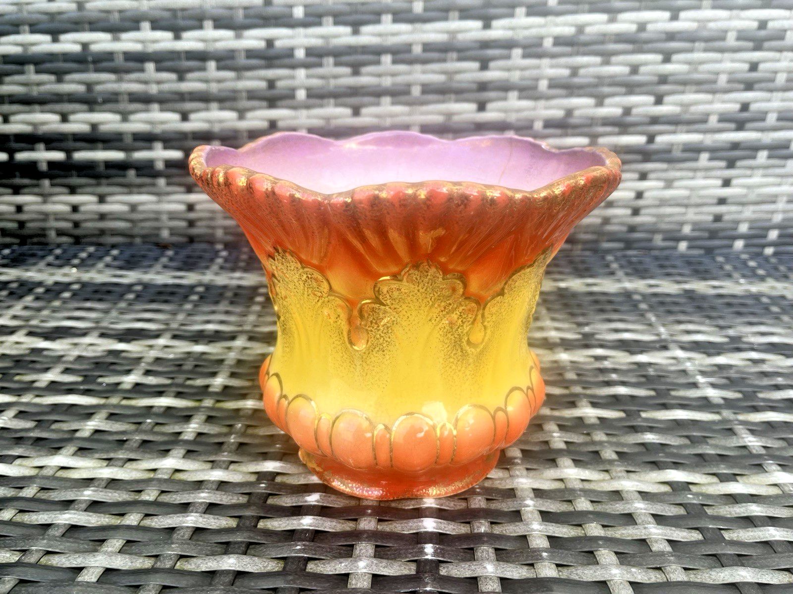 Antique Victorian English Rococo Revival Scalloped Planter Plant Pot Jardiniere photo vinterior