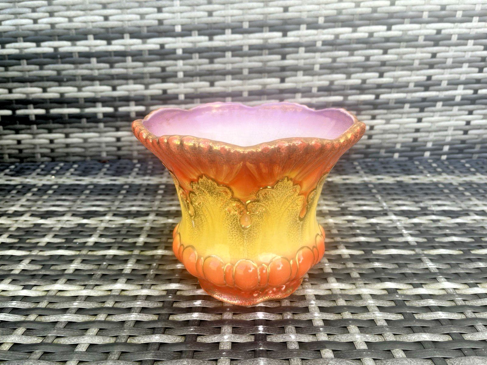 Antique Victorian English Rococo Revival Scalloped Planter Plant Pot Jardiniere photo vintage