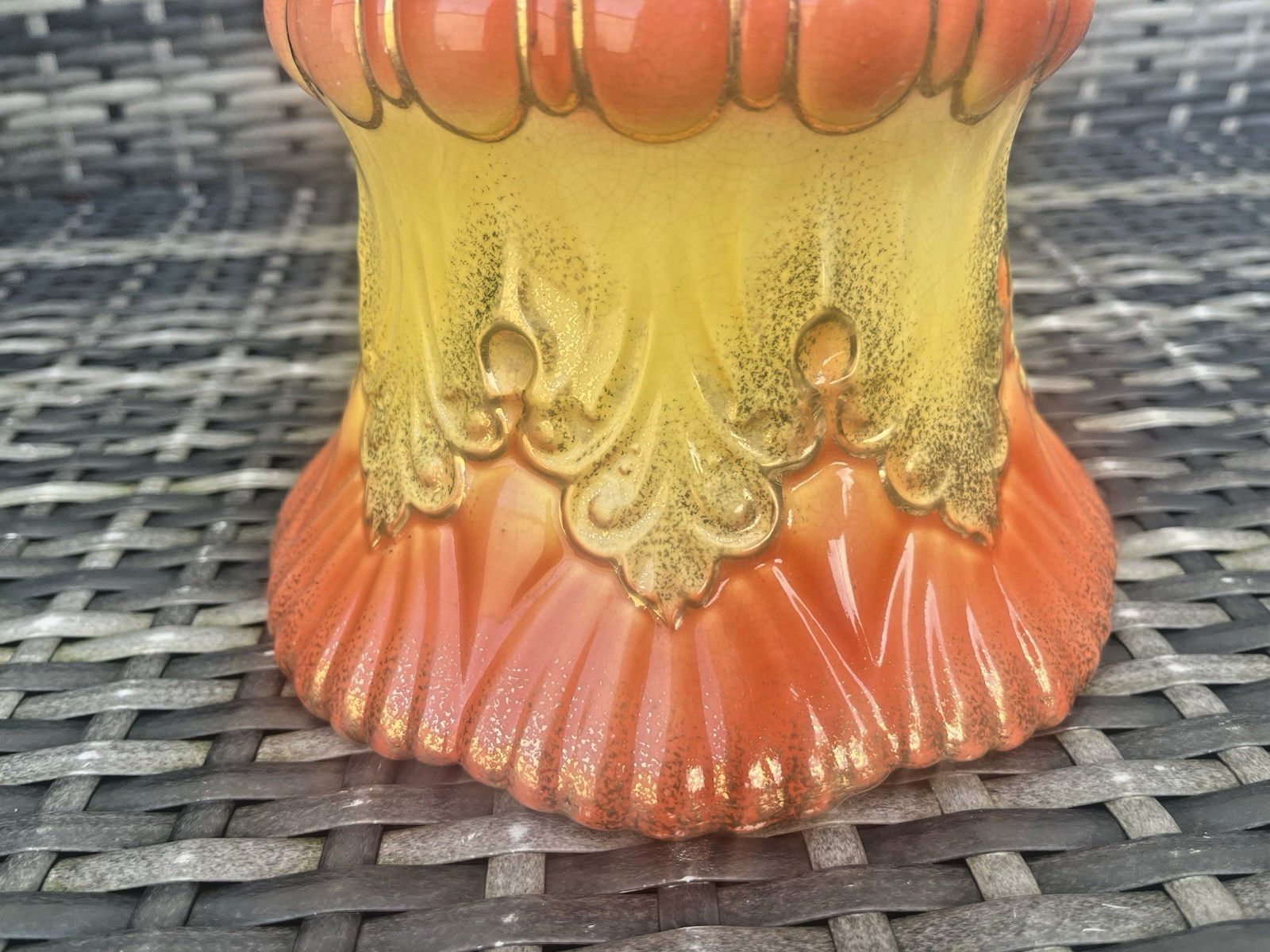photo vinterior Antique Victorian English Rococo Revival Scalloped Planter Plant Pot Jardiniere