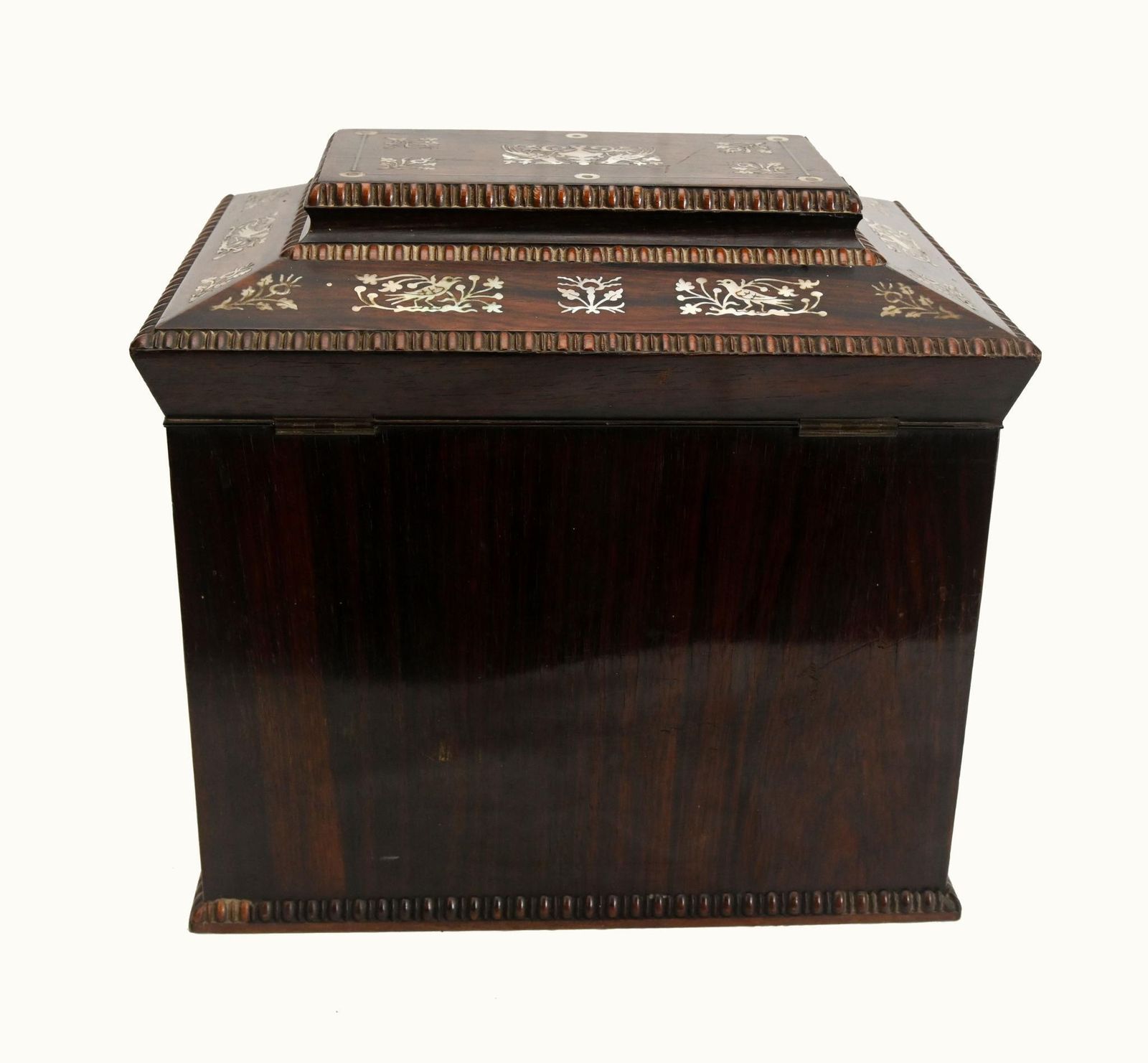 645.0 Victorian Collectors Cabinet Mother Of Pearl Jewellery Chest 1880 photo