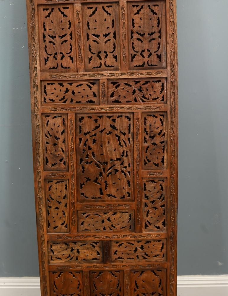 1150.0 Indian Carved Hardwood Room Screen Mughal Revival Anglo Indian Style photo