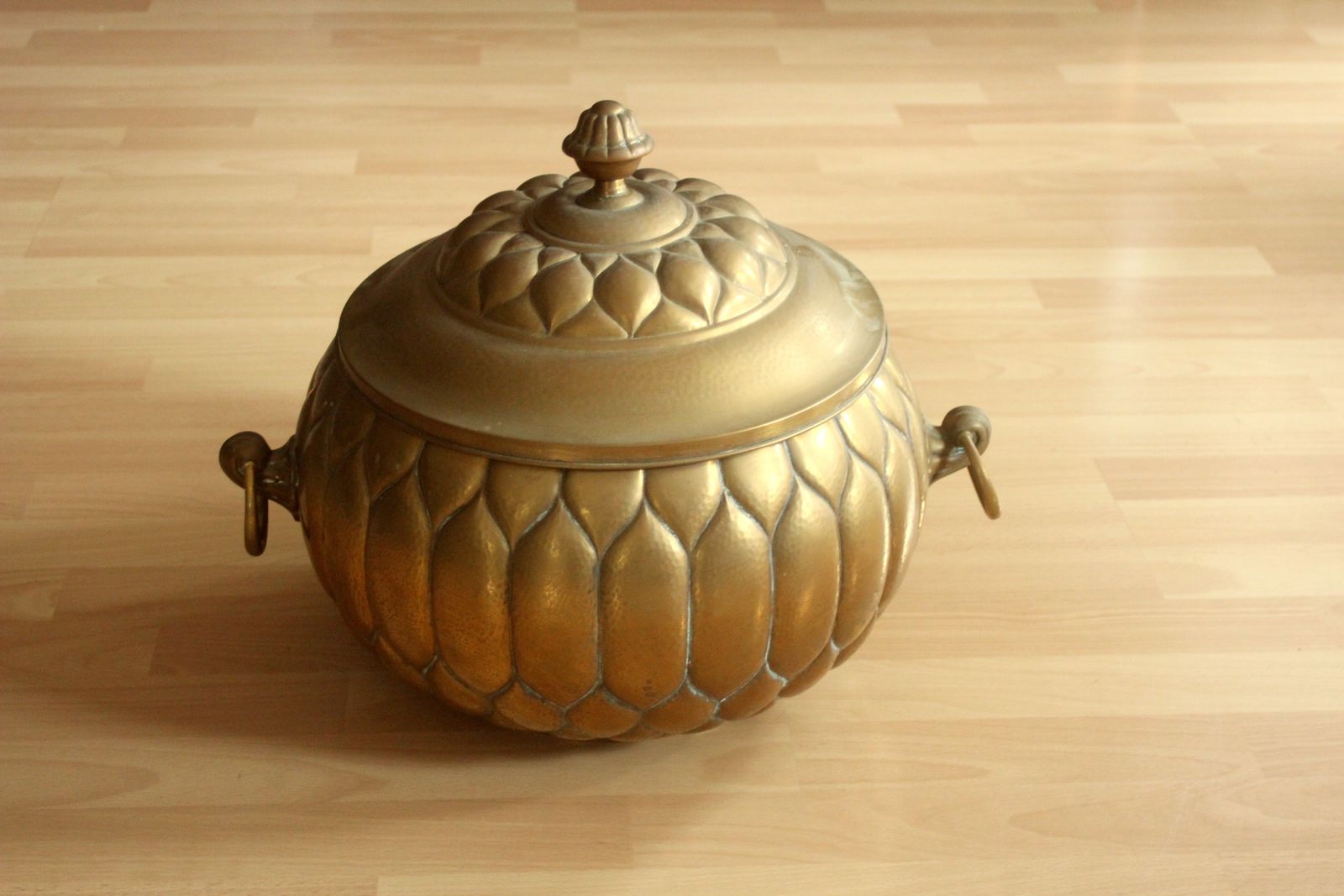 Art Nouveau Brass Punch Bowl With A Glass Insert   Made By Böhme + Hennen Dresden/Germany In The 1900s