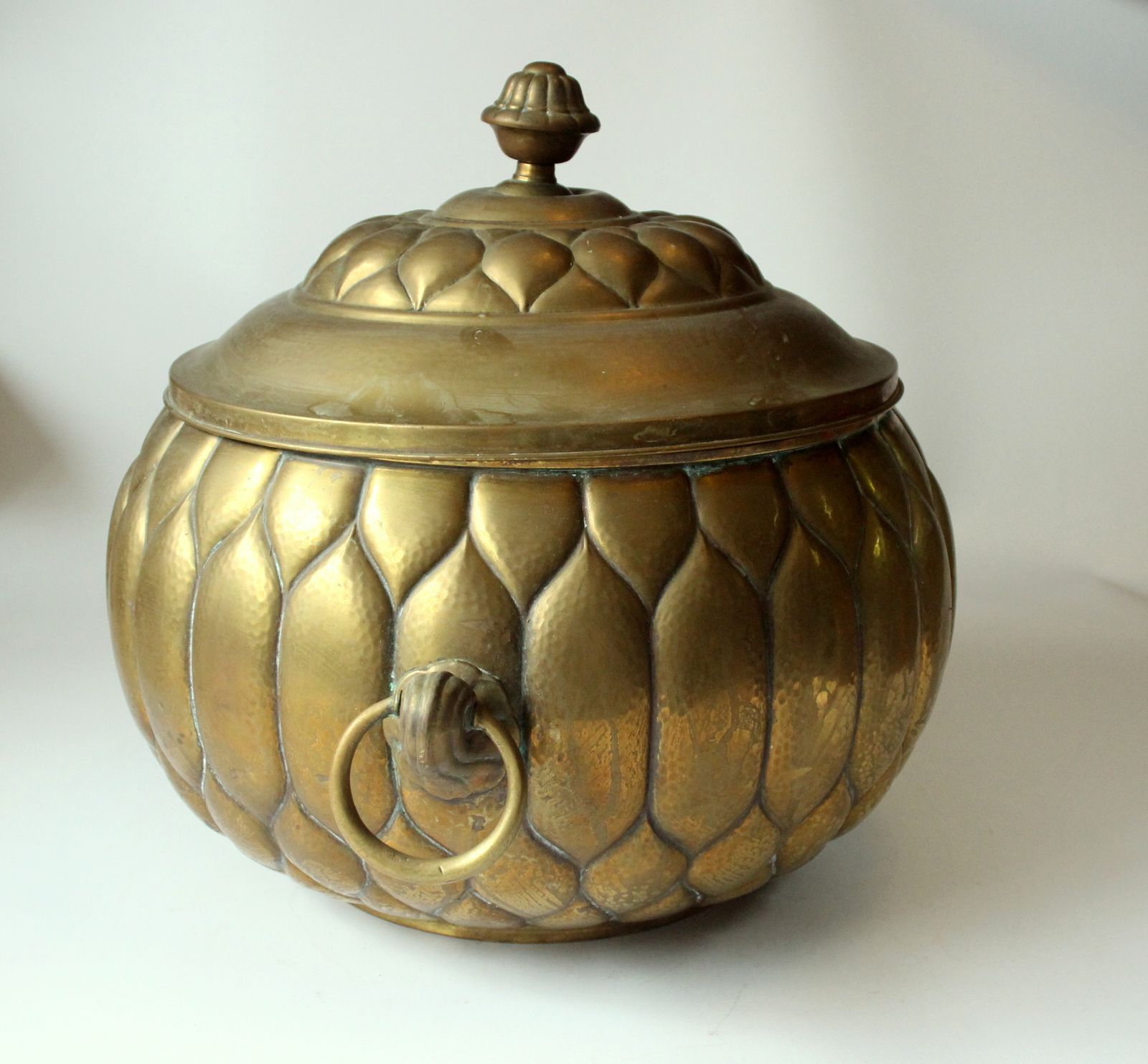 Art Nouveau Brass Punch Bowl With A Glass Insert   Made By Böhme + Hennen Dresden/Germany In The 1900s photo Home Decor