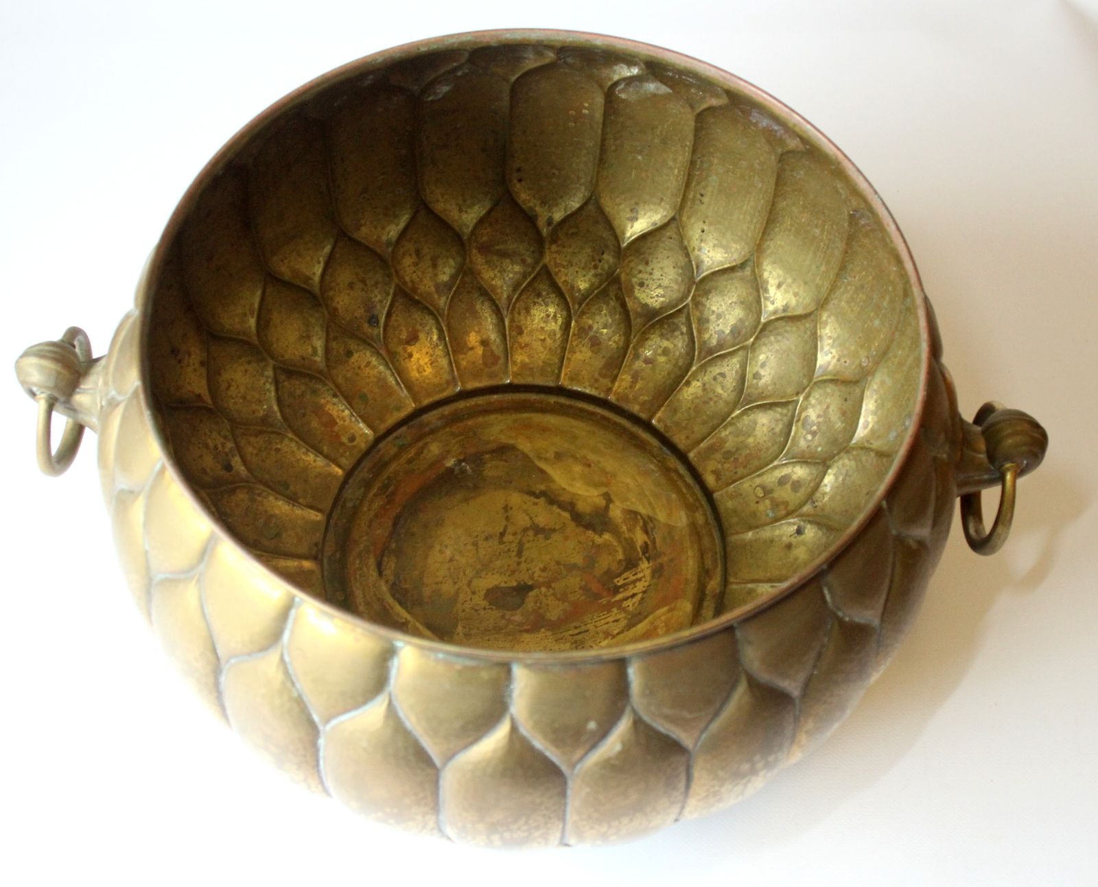 Art Nouveau Brass Punch Bowl With A Glass Insert   Made By Böhme + Hennen Dresden/Germany In The 1900s photo vintage