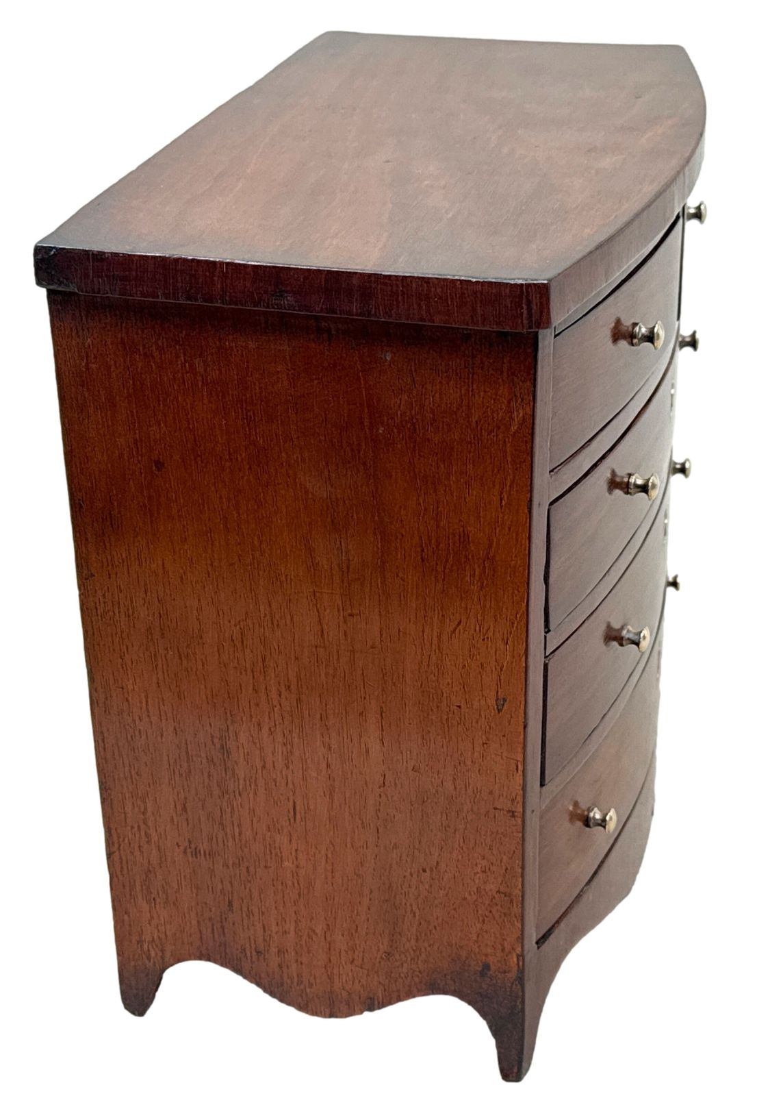 19th Century Victorian Miniature Bowfront Chest (England, Circa 1860) photo 1850.0