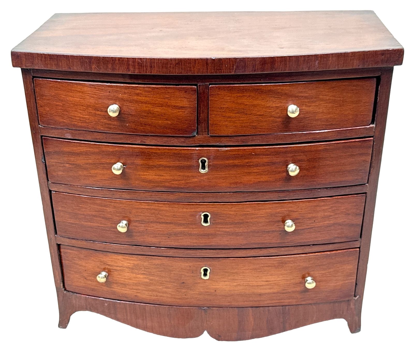 photo furniture 19th Century Victorian Miniature Bowfront Chest (England, Circa 1860)