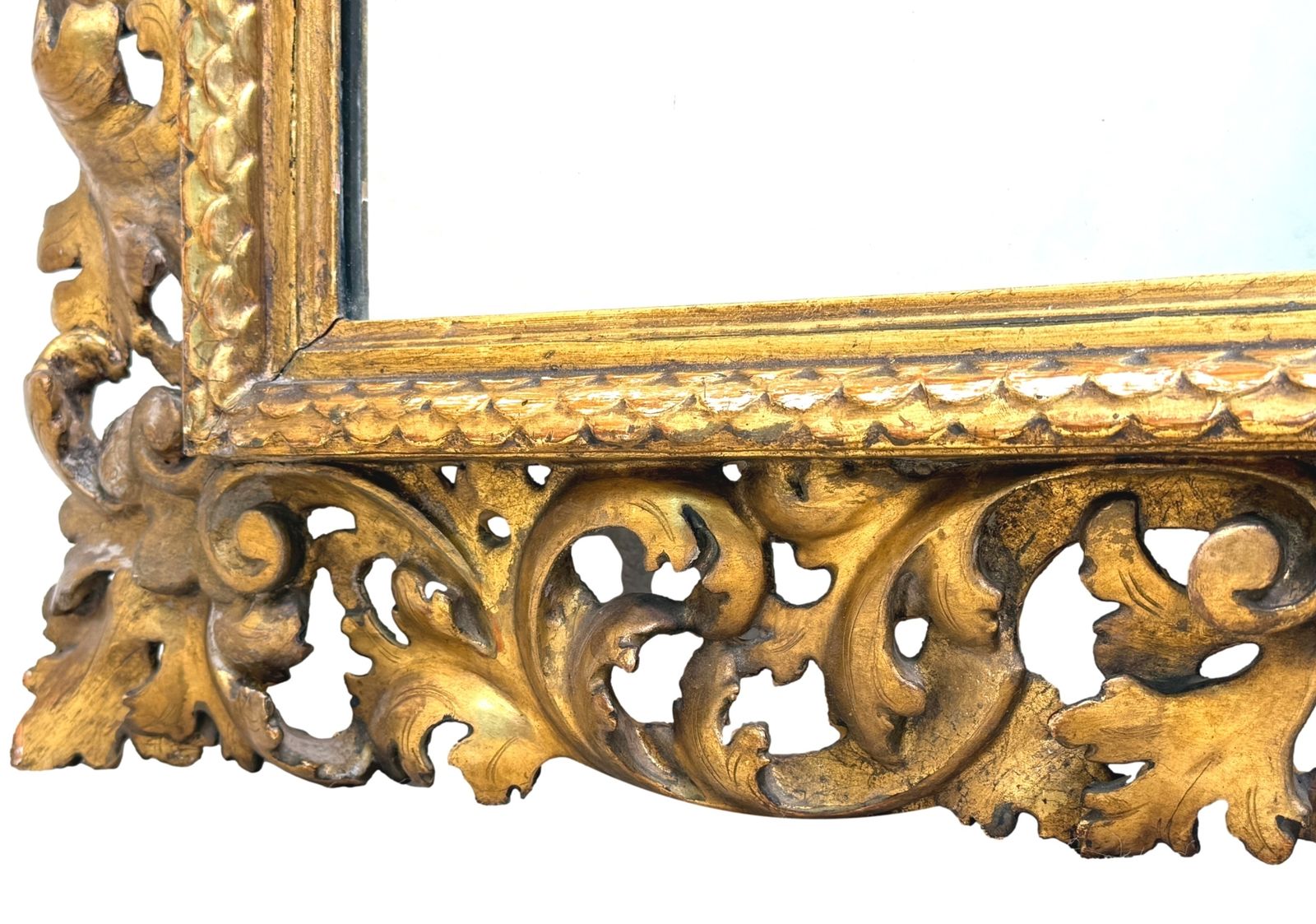 Small 19th Century Italian Giltwood Florentine Mirror (Italy, Circa 1860) photo vinterior