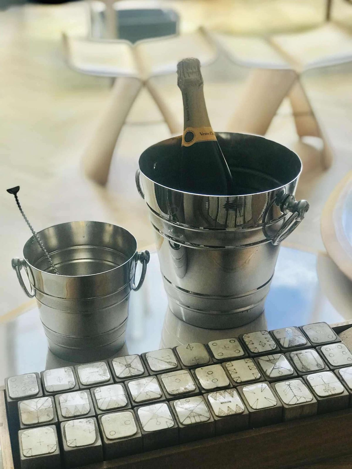 Woonaccessoires Letang Remy Champagne Bucket & Ice Bucket Set: Frans Roestvrijstalen Barware photo