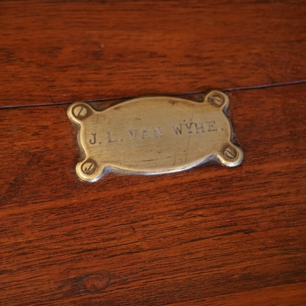 photo furniture Antique Brass Bound Teak Trunk