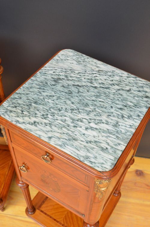 Pair Of French Satinwood Bedside Cabinets photo Furniture
