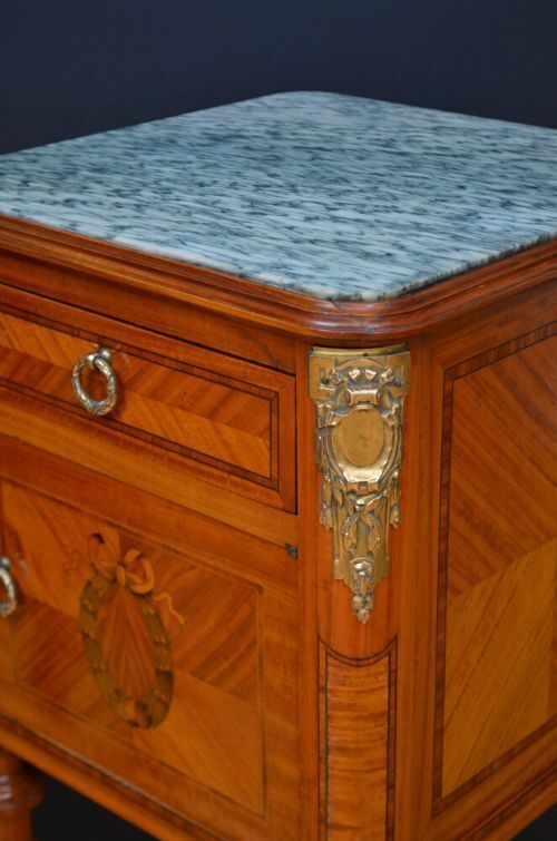 photo for sale Pair Of French Satinwood Bedside Cabinets