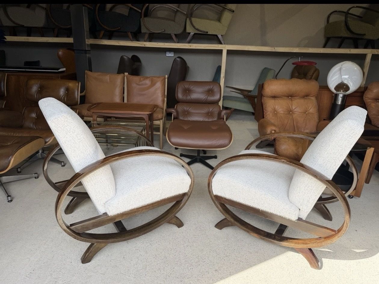 6695.0 Pair Of Jindrich Halabala Armchairs Art Deco Style photo
