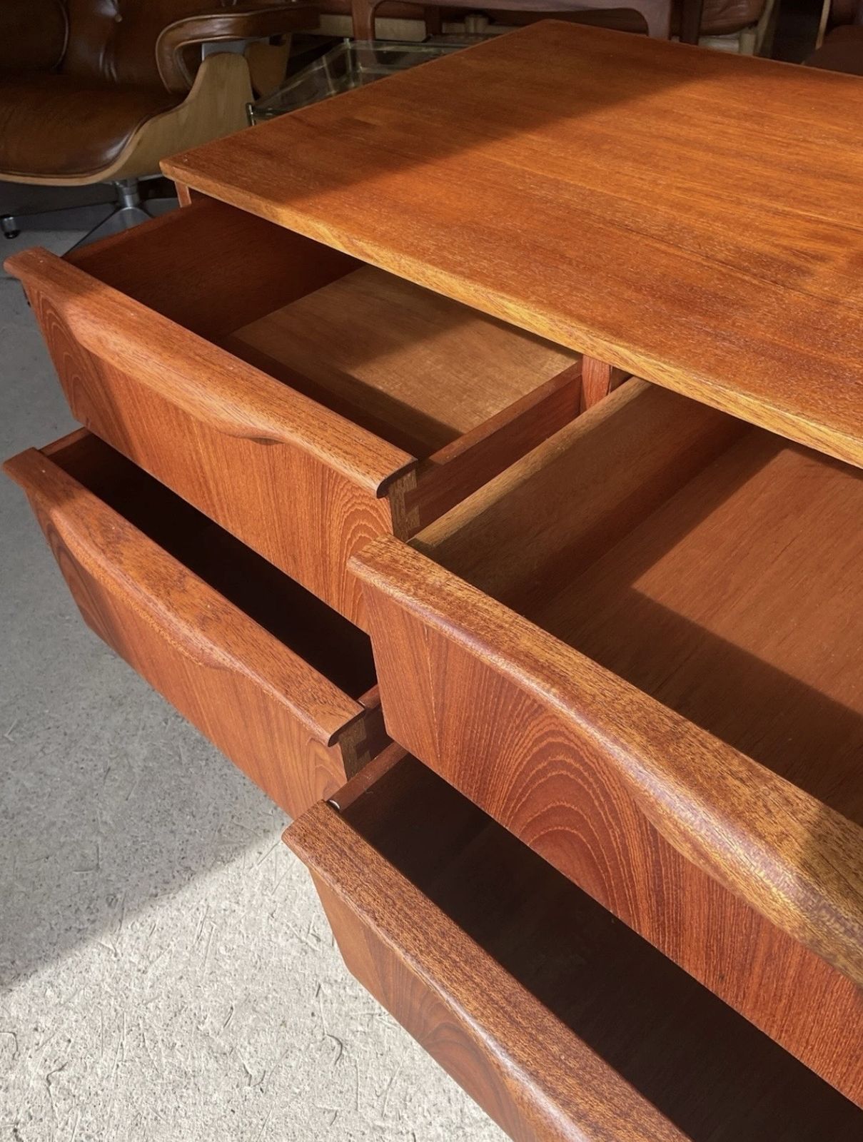 545.0 Mid Century Teak Sideboard With Drawers By Frank Guille For Austinsuite 1960s photo
