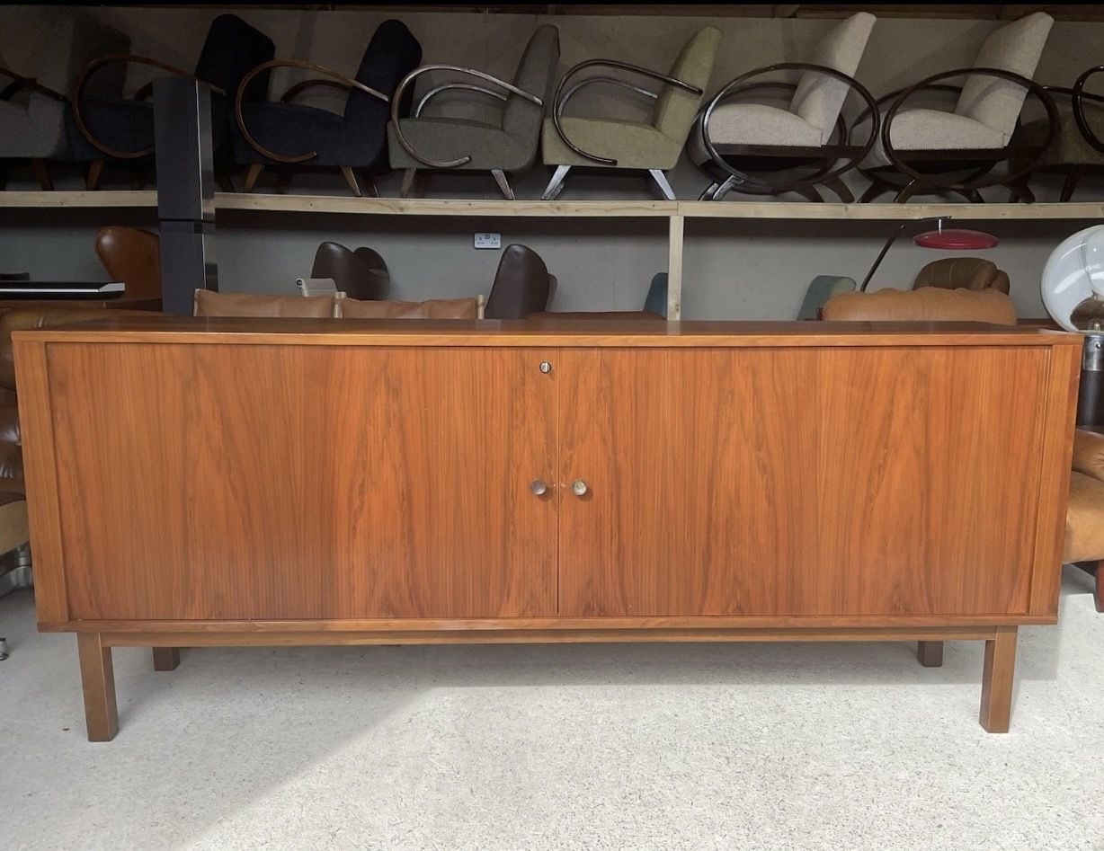 Mid Century Danish Teak Tambour Sideboard By Danflex Systems 1970s