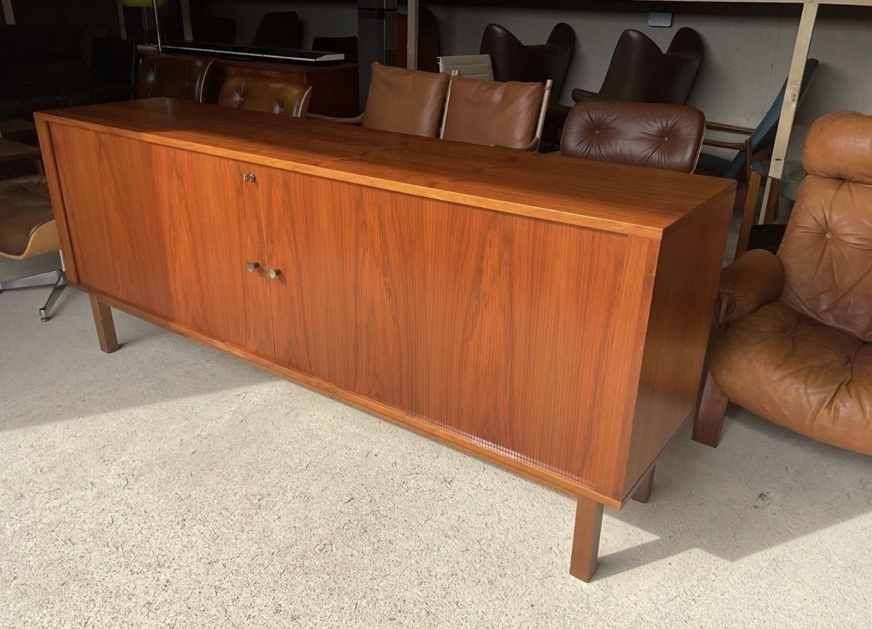 Mid Century Danish Teak Tambour Sideboard By Danflex Systems 1970s photo furniture