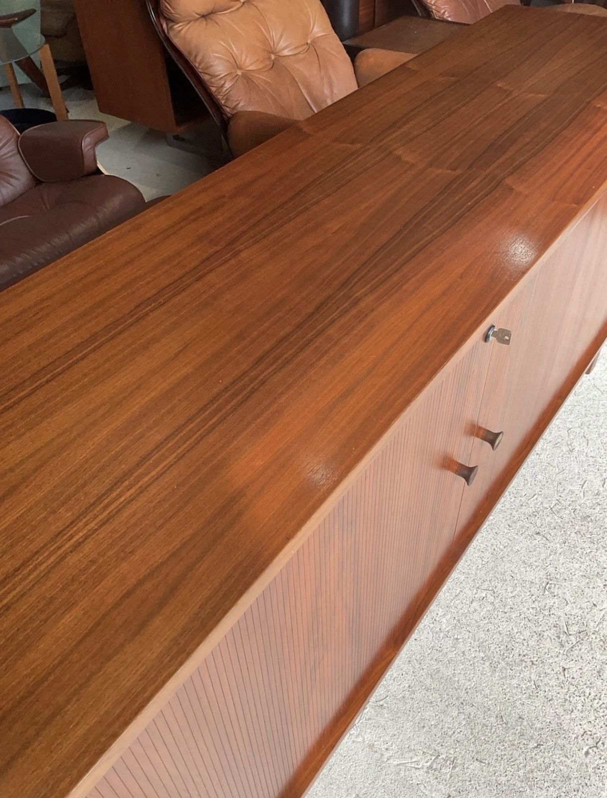 Mid Century Danish Teak Tambour Sideboard By Danflex Systems 1970s photo 1175.0