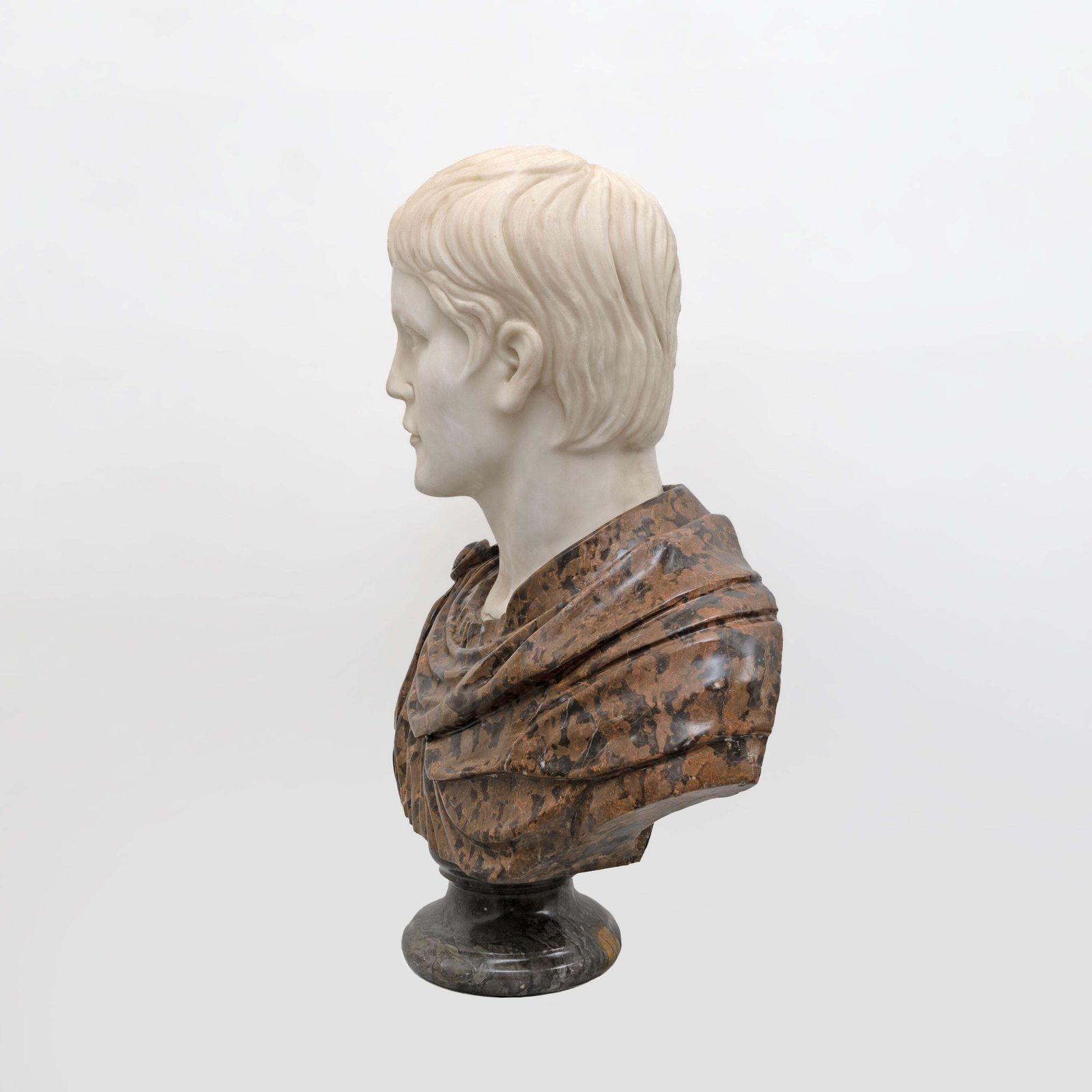 Polychrome Marble Bust Of A Roman Emperor, 20th Century photo for sale