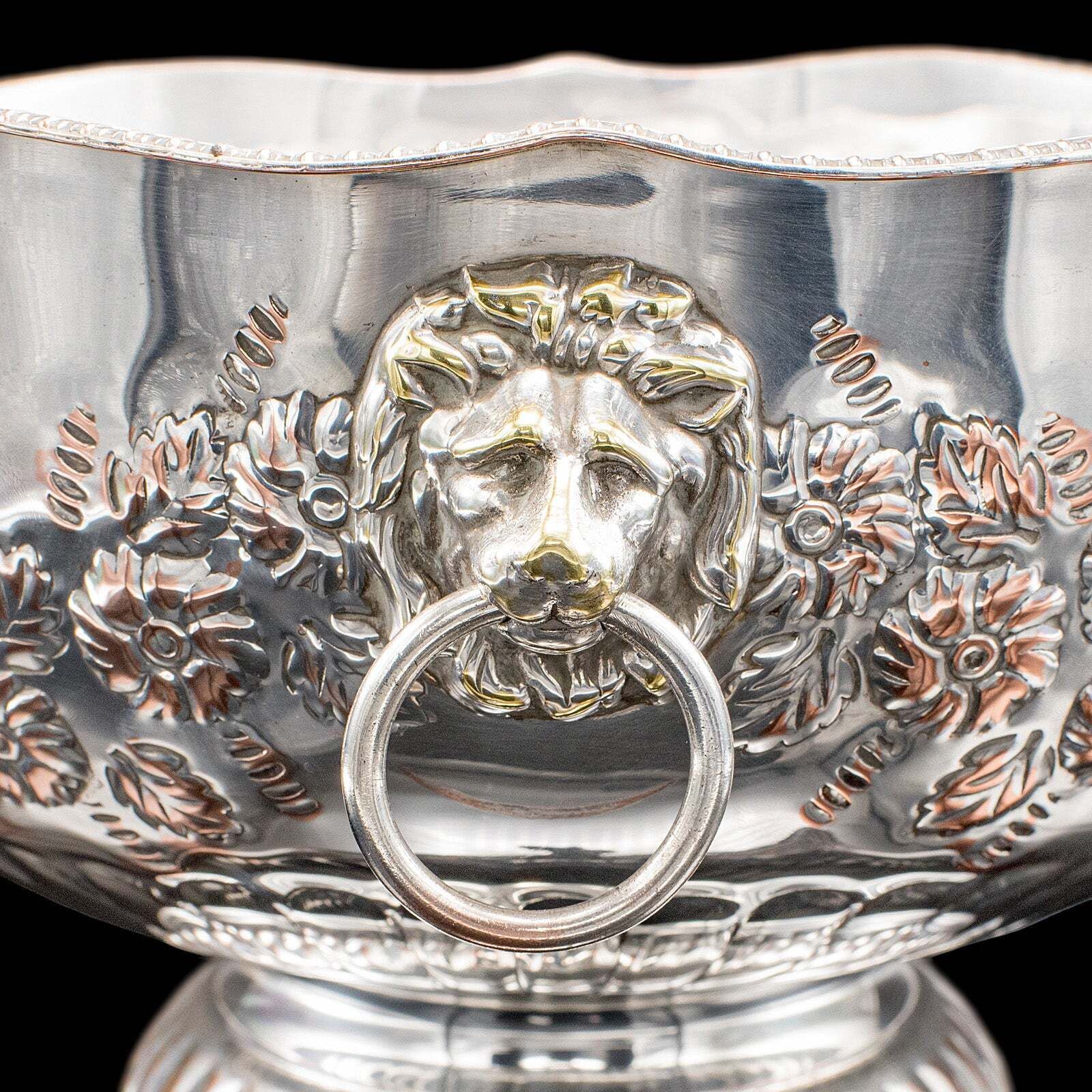 photo for sale Vintage Punch Bowl, English, Silver Plate, Ice Dish, Cooler, Trophy, Art Deco