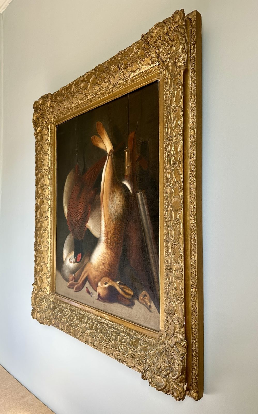 Oil Painting Still Life Of Game With Hare, Pheasant And Partridge   19th Century English School, In The Manner Of Benjamin Blake photo Art