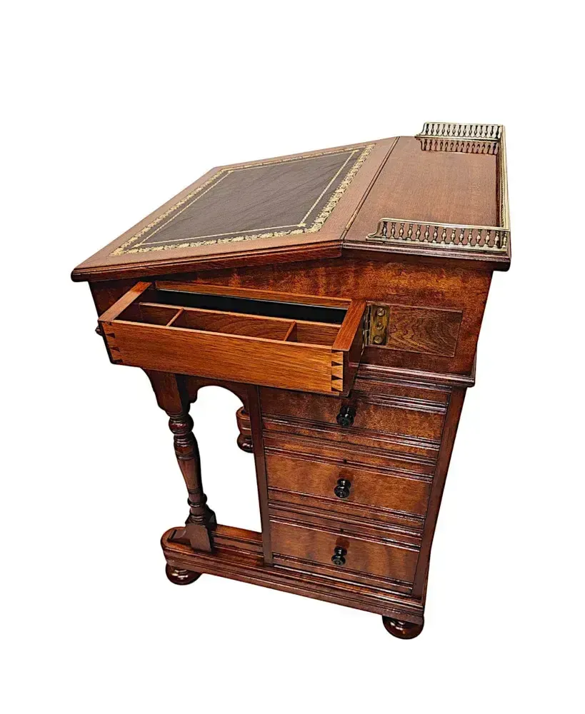 A Very Fine Fully Restored 19th Century Davenport Stamped 'Gillows Of Lancaster' photo vintage